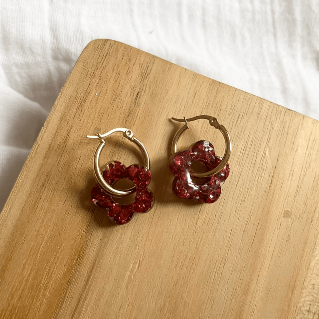 Boucles d'oreilles Aura - Rouge